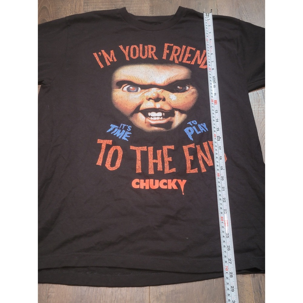 Chucky Child's Play Horror Movie Graphic Tee Mens Large Black Short Sleeve Shirt